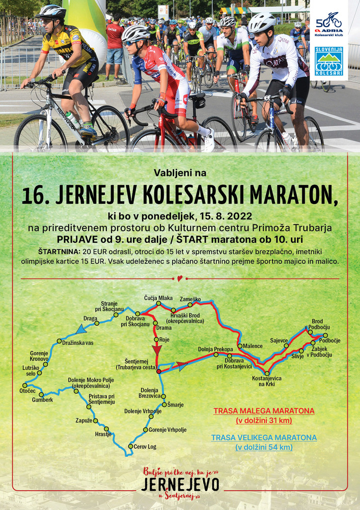 V Šentjerneju 16. Jernejev kolesarski maraton